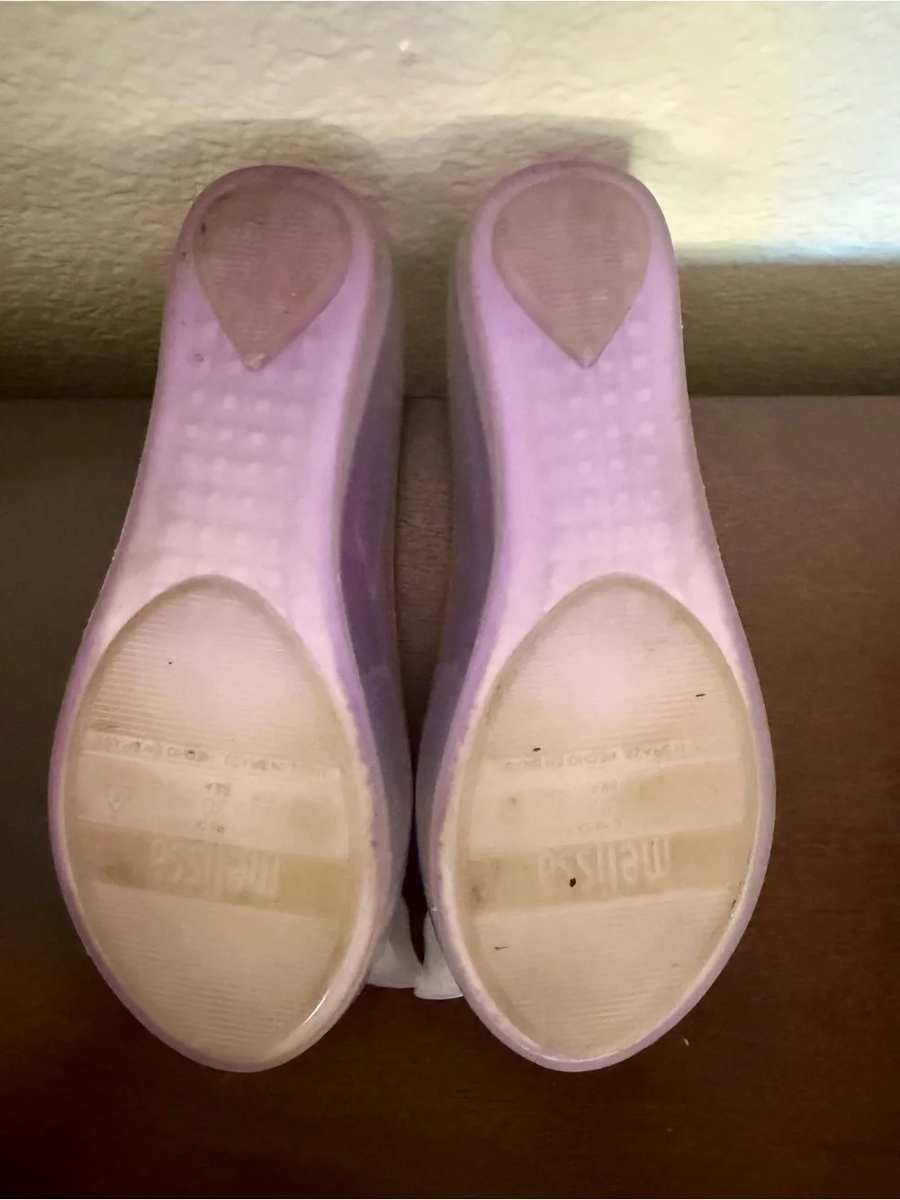 Mel by Melissa Jelly Flats Lilac Butterfly Bow Toddler Size 1